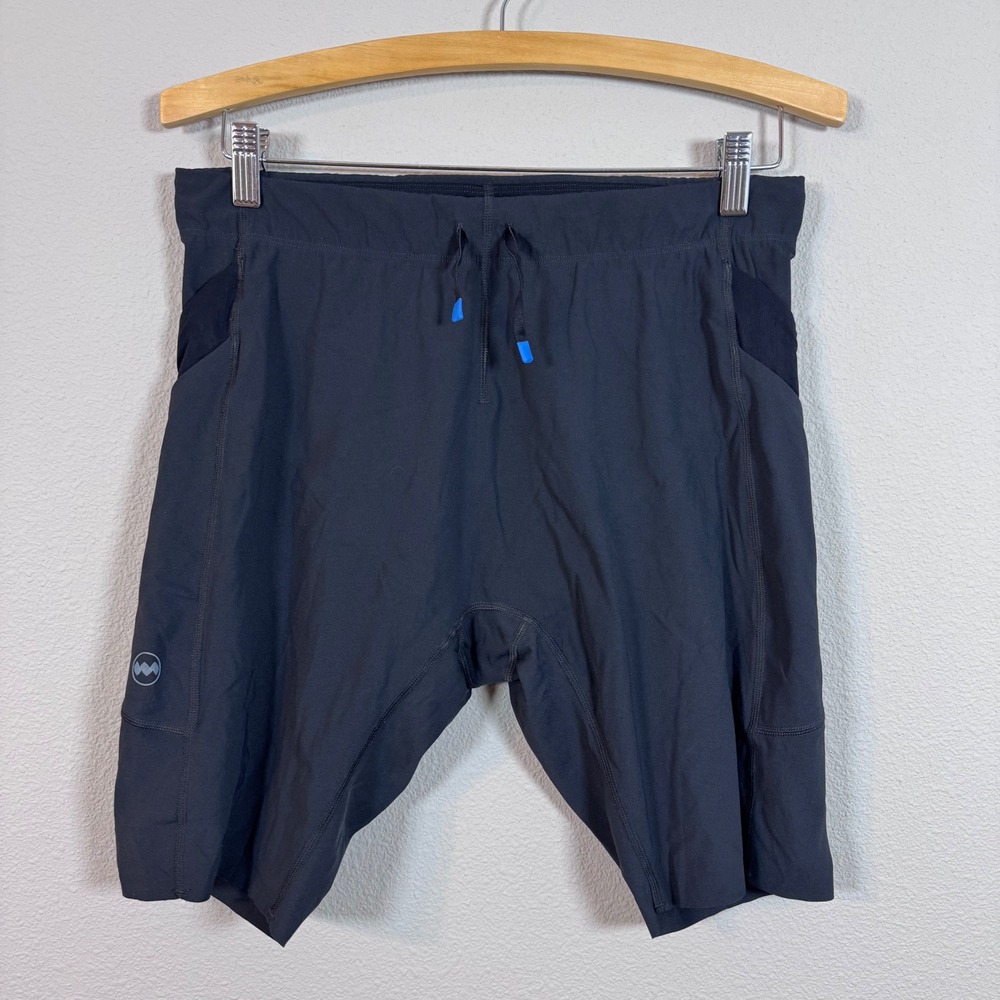 Janji Groundwork 8 Trail Half Tight Black Running Compression Shorts Men's Large